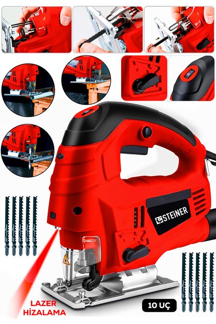 Alman 4600 W Lazerli Sjs Metal Şanzuman 6 Kademe Devirli Pandül Ayarlı Dekupaj Testere Makinesi 10Uç