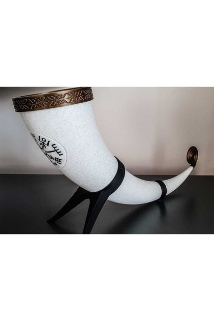 Viking Horn - Dekoratif Şaraplık (BEYAZ RENK)