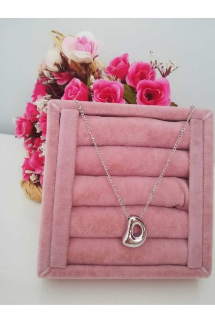 Silver Balloon Letter D Pendant, Initial Necklace