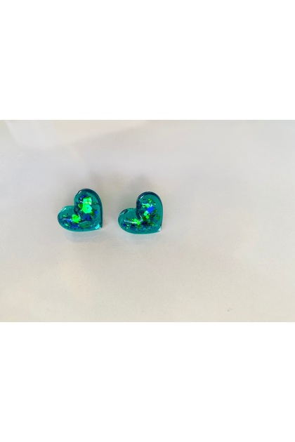 Earrings-Green Heart Earrings