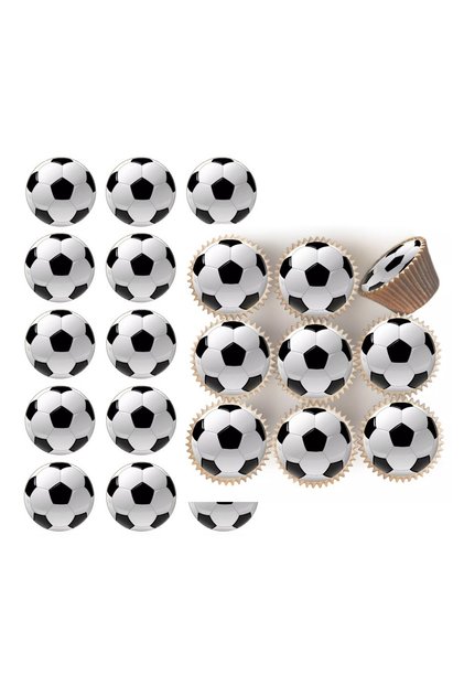 Futbol boyutlu görünüm Cupcake ve Kurabiye Şekerli Kağıda Baskı Yenilebilir Kağıt Pasta Baskısı