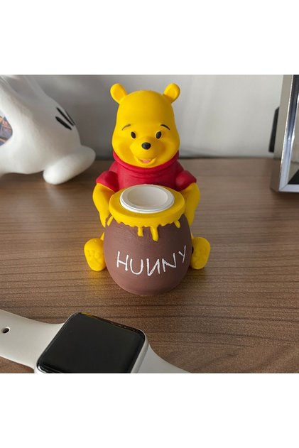 Apple Watch Stand Winnie The Pooh El Boyaması Figür Sevimli Ayı Akıllı Saat Standı