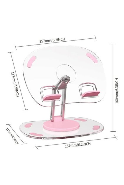 Q16 Acrylic 360 ° Phone/Tablet stand - Table Top Foldable, Transparent Decorative Design
