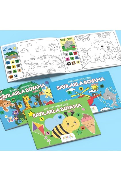 Coding Activity Series - Coloring Book by Numbers - Set of 3 - Level 1-2-3 (3 Books)