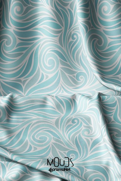 Turqua Patterned Digital Printed Fabric Suede-Like Texture Width 155cm Kms-124