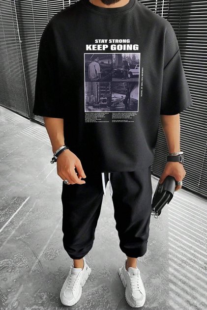 Set de trening unisex Keep Going, 2 piese, cu design confortabil