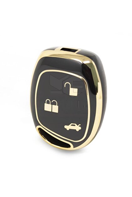Luxury Ford Fiesta Mondeo Focus Transit Fusion 3 Button Nano Key Case Black Gold Gold Color