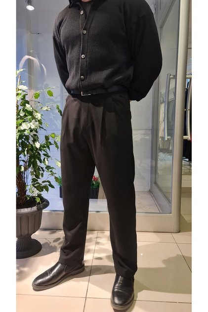 dökümlü pileli baggy kumaş pantolon
