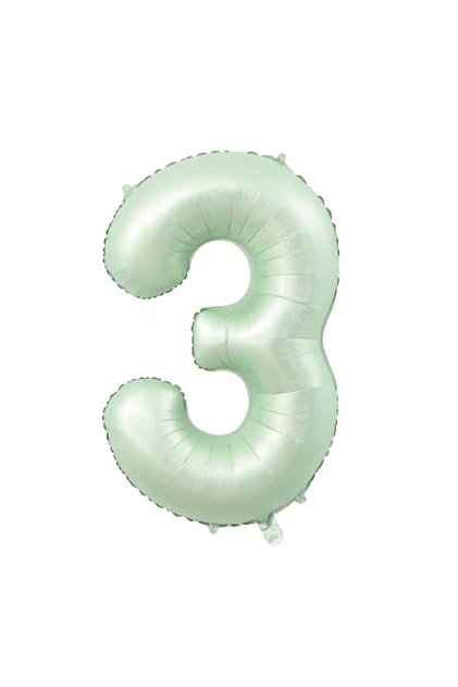 Number 3 Sage Foil Balloon 34 inches (76-82 cm)