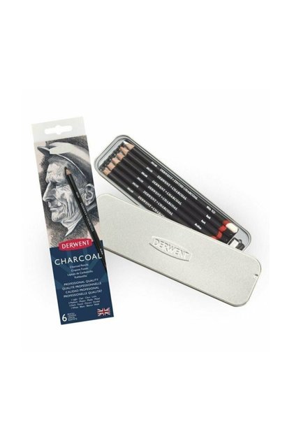 Charcoal Pencil 6-Piece Tin Box