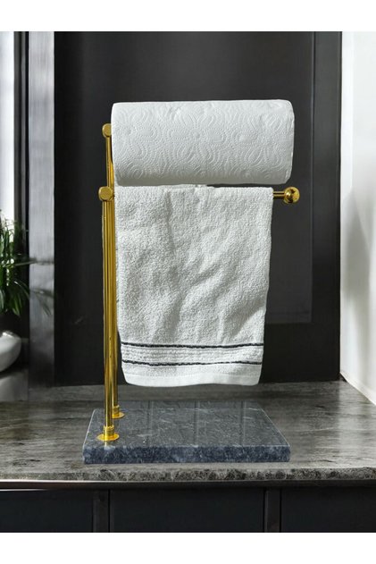 Mermer Ayaklı Metal Banyo El Havluluk Kağıt Havluluk Standı