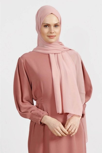 Crepe Chiffon Shawl Powder 210X 75 Flr241433