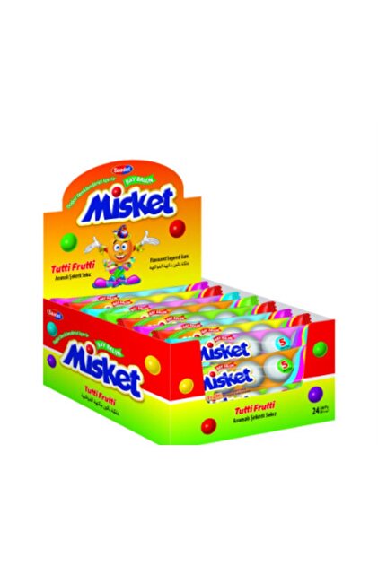 SAADET Bay Balon Misket Sakız 5li 16.5 Gr Kutu 24lü Tutti frutti