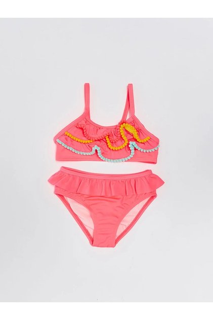 Lcw Baby Esnek Kumaştan Baskılı Kız Bebek Bikini Takımı