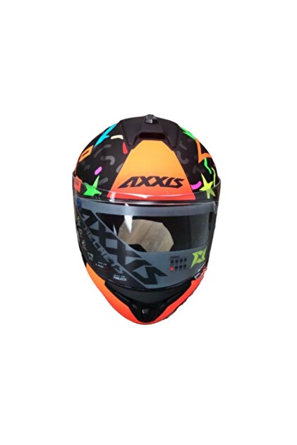 Axxis Draken Crazy Matt Fluor Orange Full Face Kapalı Motosiklet