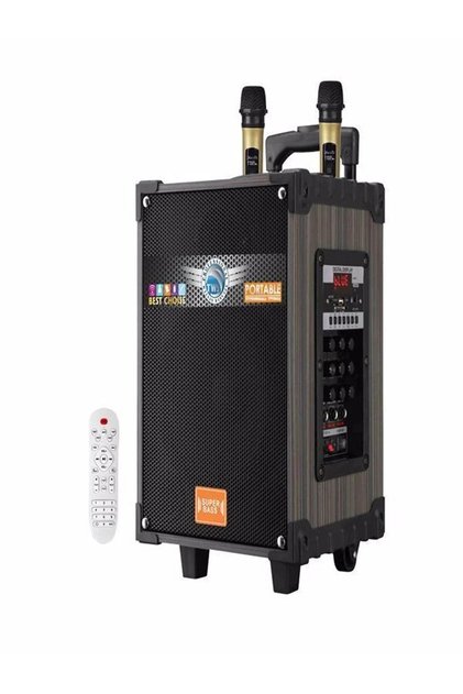 Şarjlı Kumandalı Çift Mikrofonlu Xl Box Hoparlör Karaoke Sistemi 10 Inç Taşınabilir Amfi Hoparlör