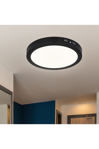 30 W Led Panel - Gün Işığı (3200K) - Siyah Kasa - Yuvarlak - Sıva Üstü - CT-5238G