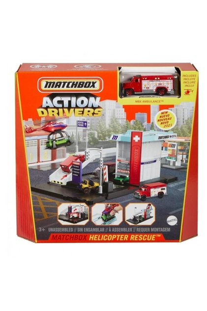 Marka: Aksiyon Sürücüleri Kurtarma Helikopteri Oyun Seti, 1:64 Ölçekli 1 Adet Ambulans Ve