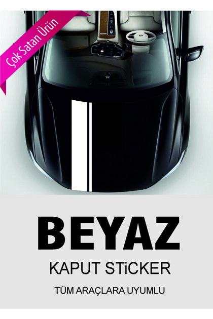 Front Hood Sticker White