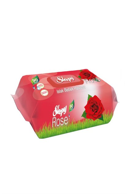 Rose Wet Baby Towels with Cover 90 Pieces