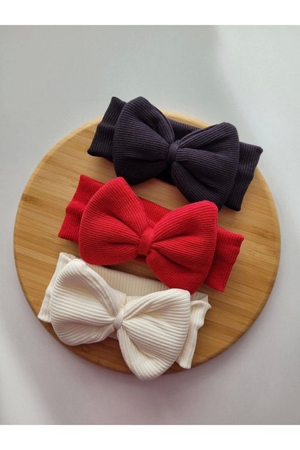 Kız Çocuk & Bebek Kaşkorse Fiyonk Bandana 3'lü Set