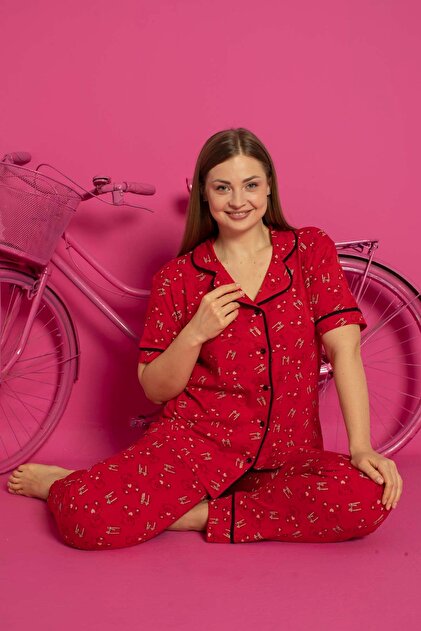 Cotton Licra Battal Buttoned Pjama Suit