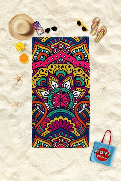 Prosop de plajă cu model Mandala, prosop de baie