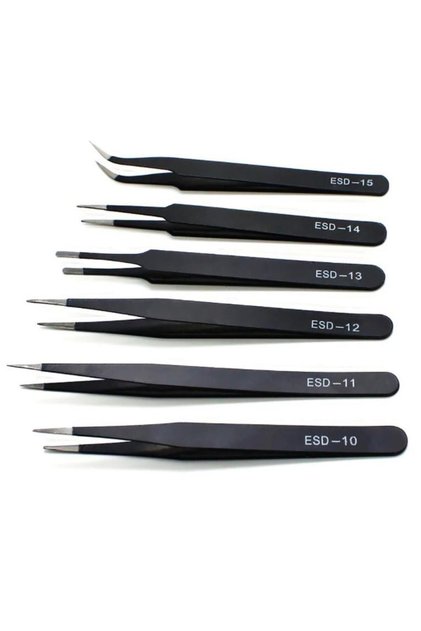 Anti Static Tweezers Set 6 Pieces (Esd-10,11,12,13,14,15)
