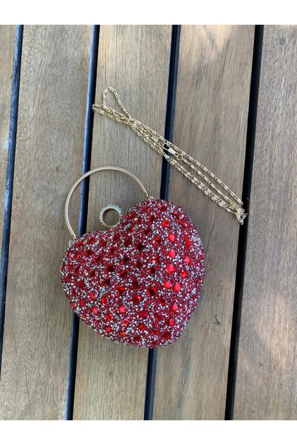 Crystal Heart-Looking Evening Dress Bag