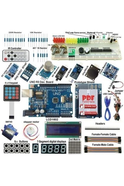 Arduino Uno R3 Ultimate Başlangıç Seti Kutulu 190 Parça 395 Adet