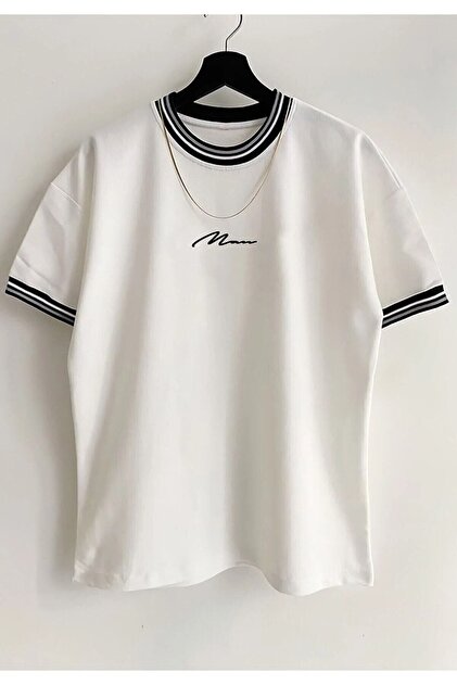 Cool mans Unisex Yeni Sezon Oversize Kalıp El Yazı Man Yaka