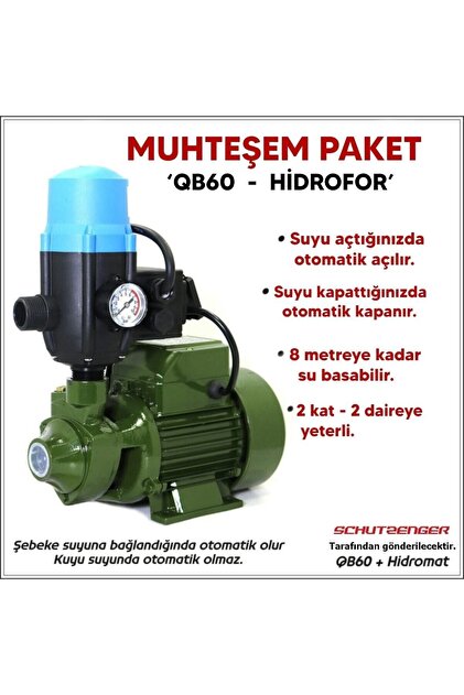 Mur-Cell Su Pompası ( Muhteşem Paket ) Hidrofor + Otomatik Sistem