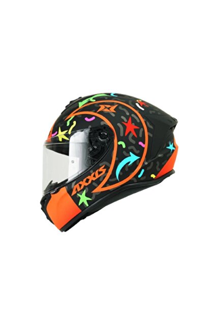 Axxis Draken Crazy Matt Fluor Orange Full Face Kapalı Motosiklet