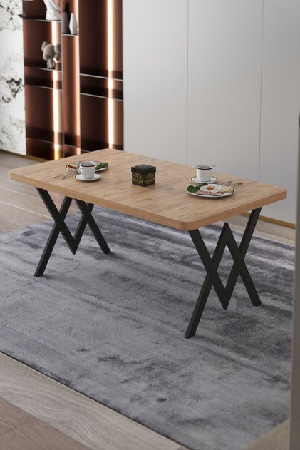 Parla Mutfak Yemek Masası W Metal Ayak 70x110 Mutfak Yemek Masası