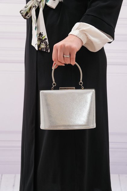 Women's Silver Plated Evening Dress Clutch Portfolio Bag