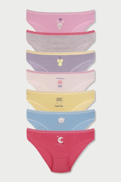 Domi Kids Girls' Bikini Bottoms, Pack of 7