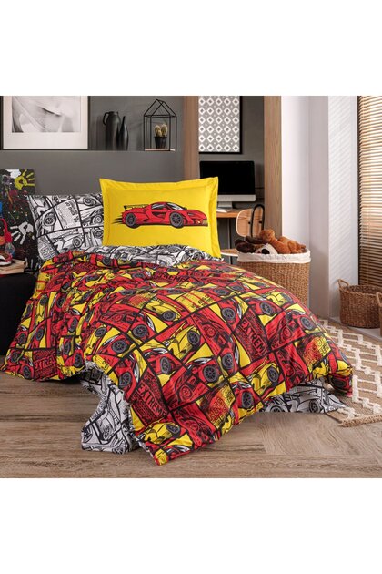 Cars Red - Poplin Studio Single Duvet Cover Set
