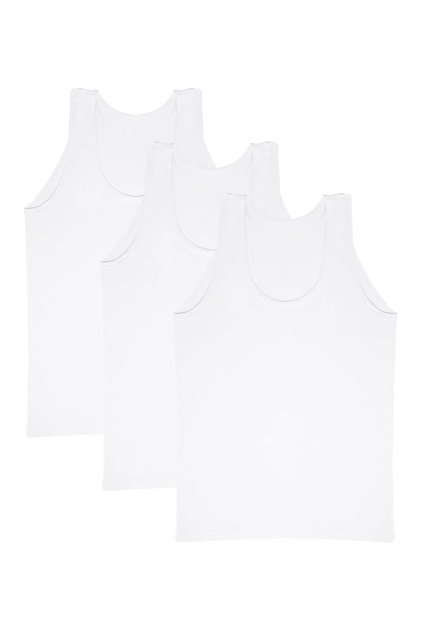 3-Pack White Men's Classic Cotton Undershirts