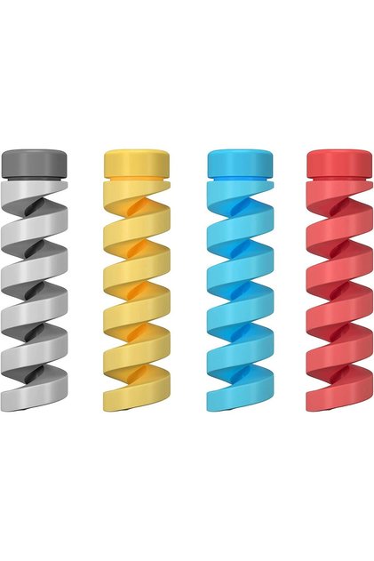 ScNews Adet Spiral Kablo Koruyucu iPhone/Micro USB ve Tüm Kablolar İçin Kablo Koruyucu Spiral 4 R