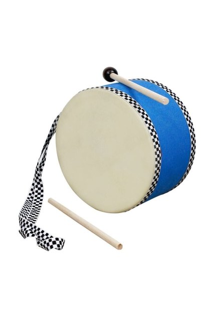 Askılı Deri Çocuk Davulu (1 Tokmak ve 1 Çubuk )Davul 17 Cm Mavi Davul