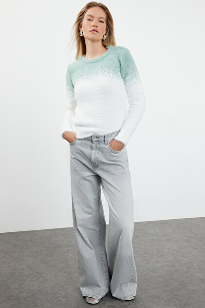 Trendyolmilla Mint Sakal/Tüylü İp Triko Kazak TWOAW22KZ0092 Fiyatı