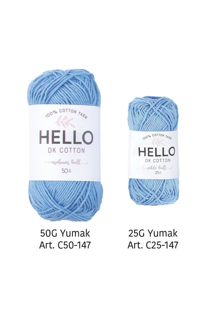 Hello Dk Cotton 100% Cotton Yarn - 50 Gr