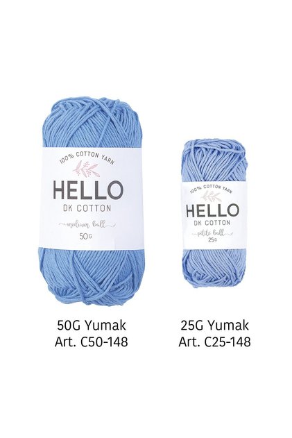 Hello Dk Cotton 100% Cotton Yarn - 50 Gr