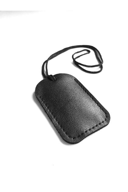 Kayi Quadrilateral Cevşen Prayer Pendant Amulet Black Genuine Leather