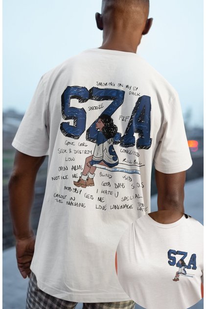 Unisex Sza Back Printed Oversize T-Shirt