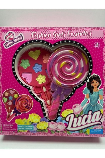 Oyuncak Makyaj Kız Çocuk Sürülebilen Makyaj Set Lolipop Makyaj