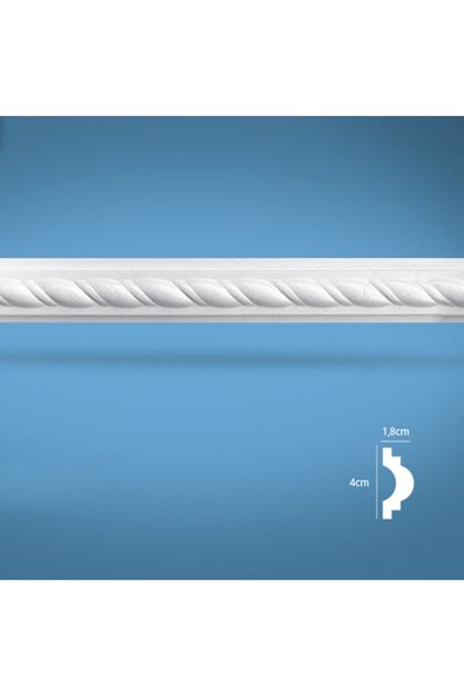 1 Mt (1 Adet) Örgü Desenli Dekoratif Stropiyer Eps Köpük Çıta - 4 Cm Genişlik
