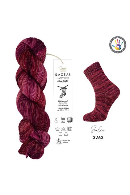 Happy Feet %75 Superwash Merino %25 Polyamid – 100 g 330 m Çorap ve İnce Örgü İpi-3263-1 ADET