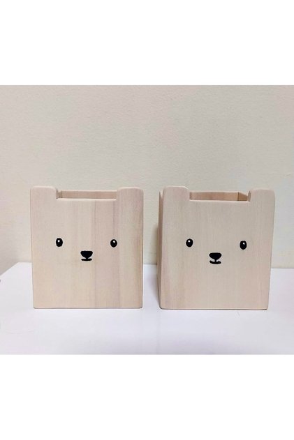 Kids-Baby Room Organizer Wooden Furniture Box Kids Room Decoration with Ears Decorative Box