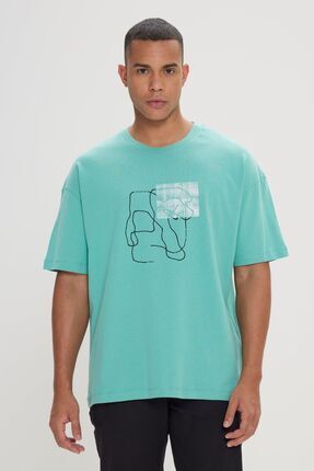 AC&Co / Altınyıldız Classics Erkek Gri Oversize Bol Kesim Bisiklet